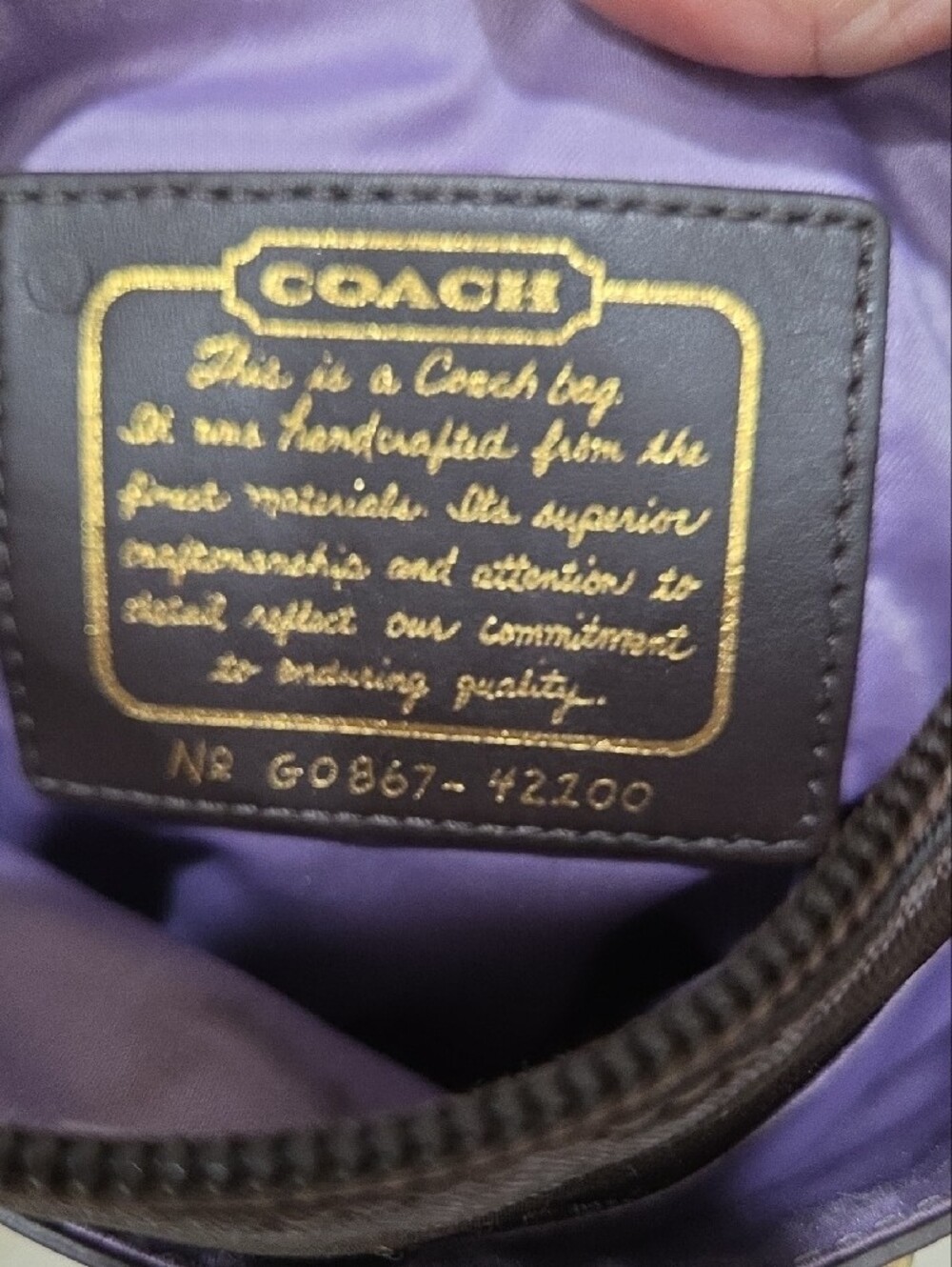Coach Signature Swingpack Dark Brown Sparkly Crossbody with Stud Accents - Picture 5 of 7
